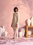 Men's Cream Georgette Embellished Indo Set